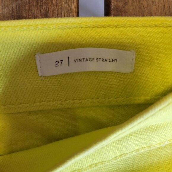 BLDWN Vintage Straight Leg Jeans High-Rise Slim Fit Ankle Denim 27 Women Yellow - Picture 9 of 16